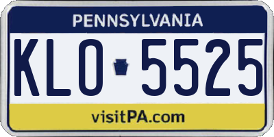 PA license plate KLO5525