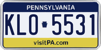 PA license plate KLO5531