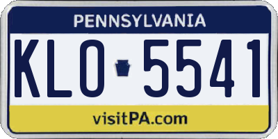PA license plate KLO5541