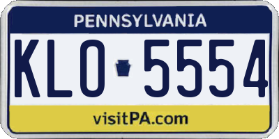 PA license plate KLO5554