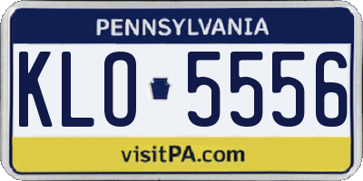PA license plate KLO5556