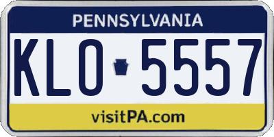 PA license plate KLO5557