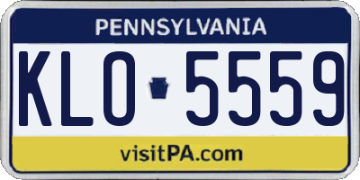 PA license plate KLO5559