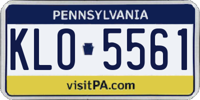 PA license plate KLO5561