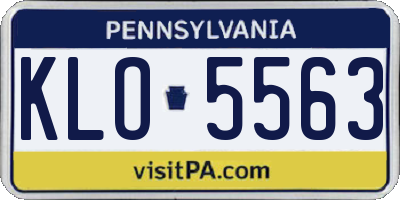 PA license plate KLO5563