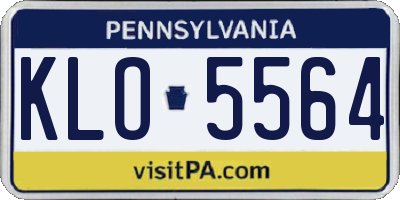 PA license plate KLO5564