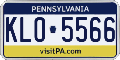 PA license plate KLO5566