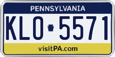 PA license plate KLO5571