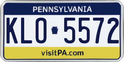 PA license plate KLO5572