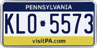 PA license plate KLO5573