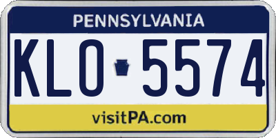 PA license plate KLO5574