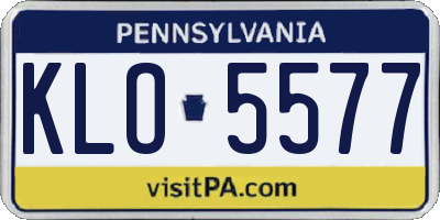 PA license plate KLO5577