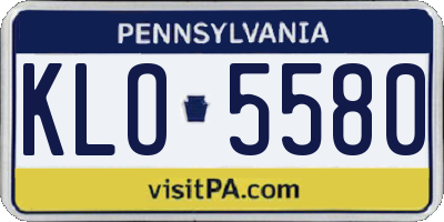 PA license plate KLO5580