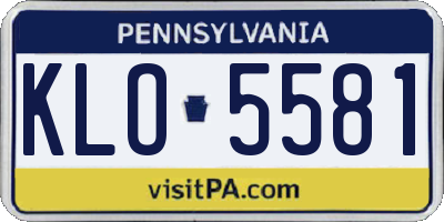 PA license plate KLO5581
