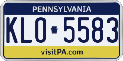 PA license plate KLO5583