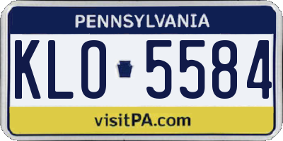 PA license plate KLO5584