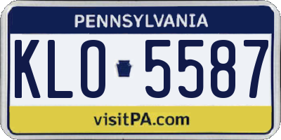PA license plate KLO5587