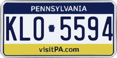 PA license plate KLO5594
