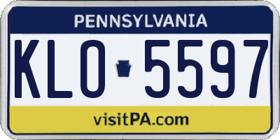 PA license plate KLO5597