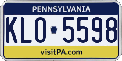 PA license plate KLO5598