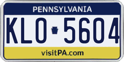 PA license plate KLO5604