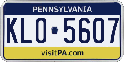 PA license plate KLO5607