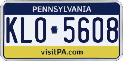 PA license plate KLO5608