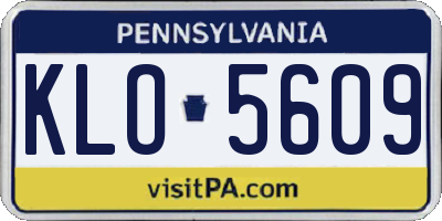 PA license plate KLO5609