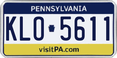 PA license plate KLO5611