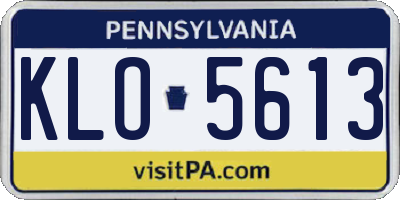 PA license plate KLO5613
