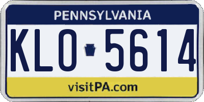 PA license plate KLO5614