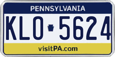 PA license plate KLO5624
