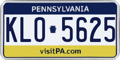 PA license plate KLO5625