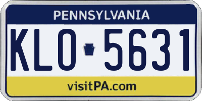 PA license plate KLO5631