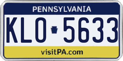 PA license plate KLO5633