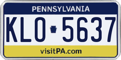 PA license plate KLO5637