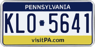 PA license plate KLO5641