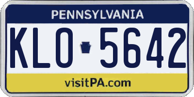 PA license plate KLO5642