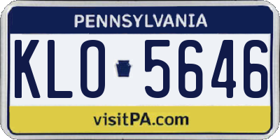 PA license plate KLO5646