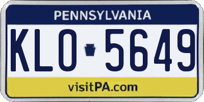 PA license plate KLO5649