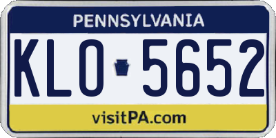 PA license plate KLO5652