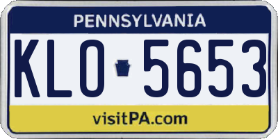 PA license plate KLO5653