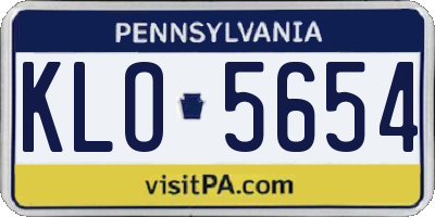 PA license plate KLO5654