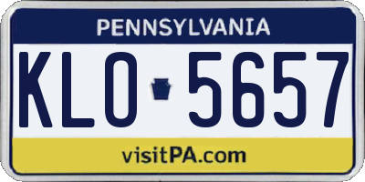 PA license plate KLO5657