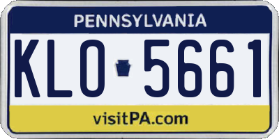 PA license plate KLO5661