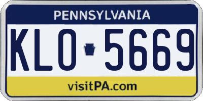 PA license plate KLO5669