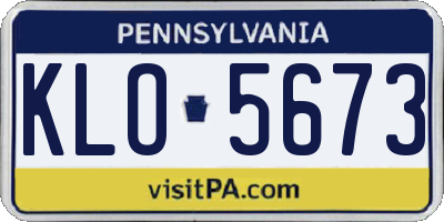 PA license plate KLO5673