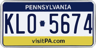 PA license plate KLO5674