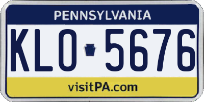 PA license plate KLO5676