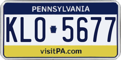 PA license plate KLO5677